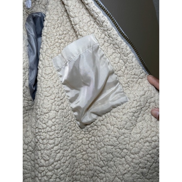 Vintage Woolrich Sherpa Lined Zip Up Hoodie Gray Full Zip Sweatshirt Men's Warm - Picture 7 of 8